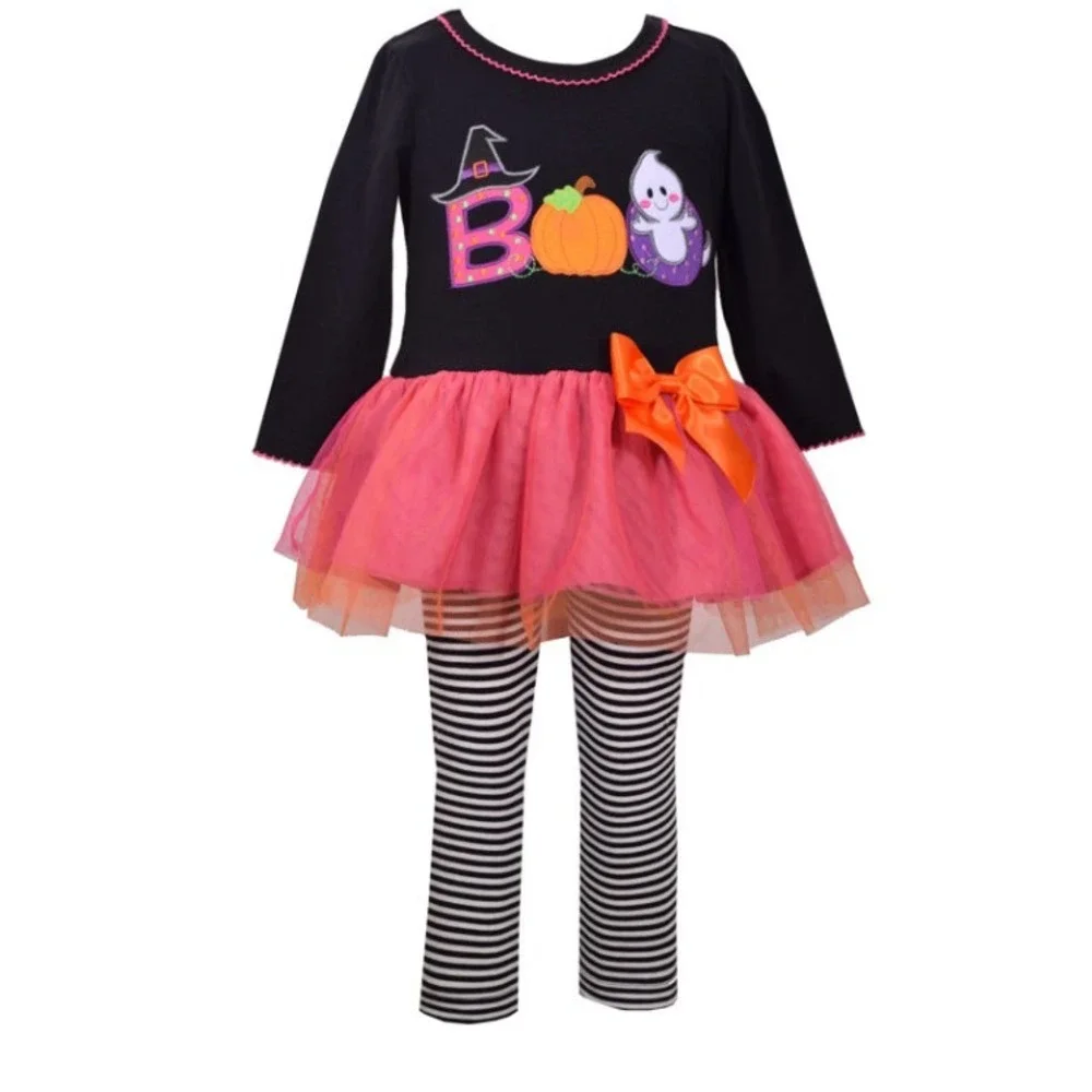 NWT! Bonnie Baby Halloween Pant Set with BOO Applique and Tutu, Size: 12 Months